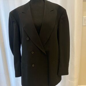 Black city streets men’s custom fed double breasted suit jacket lined 42 short